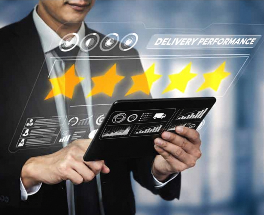 Delivery performance rating shown on a branded post-purchase tracking experience