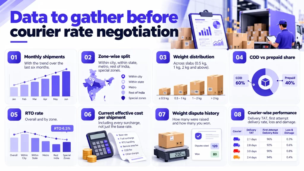 Courier Rate Negotiation Data Infographic